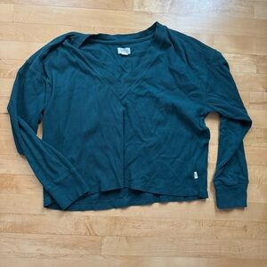 Deep Green V-Neck Women's Top